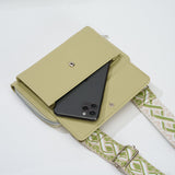 White 2-piece combination new mobile phone shoulder bag niche design one-shoulder messenger bag mobile phone bag multi-function wide shoulder strap mother-and-child bag - Top-Down View