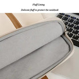 Beige Simple & Stylish Laptop Bag - Elegant Notebook Carrier for Students, Professionals, and Gift Purposes - Top-Down View