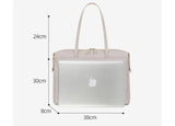 White Women’s Work Tote Bag – New Fashionable Laptop Bag, Large Capacity Business Briefcase, Commute & Office Tote - Front View