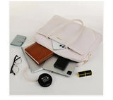 White Women’s Work Tote Bag – New Fashionable Laptop Bag, Large Capacity Business Briefcase, Commute & Office Tote - Side View