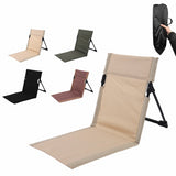 White Outdoor Folding Lawn Chair with Backrest - Lightweight, Portable Camping Chair, Beach & Park Recliner, Easy-to-Carry for Relaxing Outdoors - 45-Degree Angle
