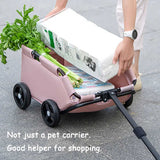 Grey Compact Foldable Pet Stroller for Dogs and Cats - Lightweight Travel Pushchair for Small Pets, Teddy Dogs, and Cats - Portable and Collapsible Pet Buggy for Outdoor Adventures - 45-Degree Angle