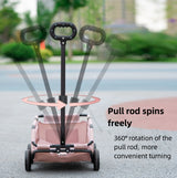 Black Compact Foldable Pet Stroller for Dogs and Cats - Lightweight Travel Pushchair for Small Pets, Teddy Dogs, and Cats - Portable and Collapsible Pet Buggy for Outdoor Adventures - Side View