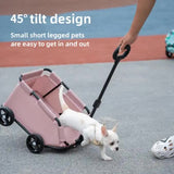 Black Compact Foldable Pet Stroller for Dogs and Cats - Lightweight Travel Pushchair for Small Pets, Teddy Dogs, and Cats - Portable and Collapsible Pet Buggy for Outdoor Adventures - Top-Down View