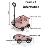 Black Compact Foldable Pet Stroller for Dogs and Cats - Lightweight Travel Pushchair for Small Pets, Teddy Dogs, and Cats - Portable and Collapsible Pet Buggy for Outdoor Adventures - Rear View
