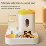 Blue Automatic Pet Feeder and Water Dispenser - Smart Dog Bowl & Cat Feeder, Universal Pet Feeding Station, Electric Pet Water Fountain - Front View