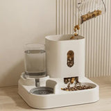 Blue Automatic Pet Feeder and Water Dispenser - Smart Dog Bowl & Cat Feeder, Universal Pet Feeding Station, Electric Pet Water Fountain - Side View