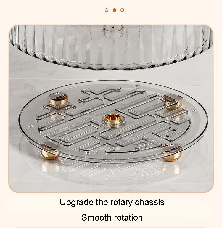 Transparent Luxury Rotating Storage Rack ??Transparent Spice Organizer & Condiment Holder for Kitchen and Living Room, Desktop Rotating Tray for Efficient Storage
