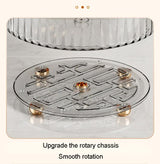 Transparent Luxury Rotating Storage Rack ??Transparent Spice Organizer & Condiment Holder for Kitchen and Living Room, Desktop Rotating Tray for Efficient Storage