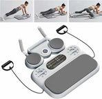 Grey 6-in-1 Multifunctional Fitness Board – Ab Wheel, Automatic Rebound, Fat Burning and Core Strengthening Home Workout Equipment