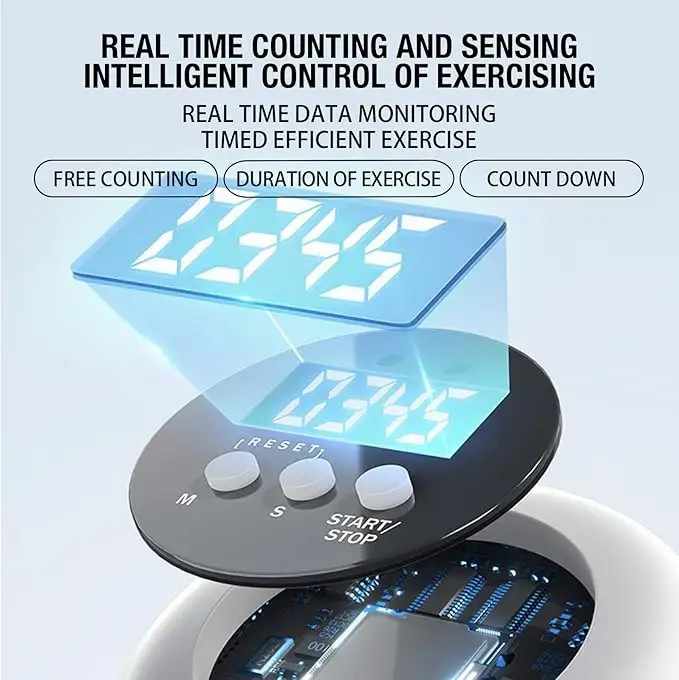 Grey 6-in-1 Multifunctional Fitness Board ??Ab Wheel, Automatic Rebound, Fat Burning and Core Strengthening Home Workout Equipment