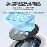 Grey 6-in-1 Multifunctional Fitness Board ??Ab Wheel, Automatic Rebound, Fat Burning and Core Strengthening Home Workout Equipment