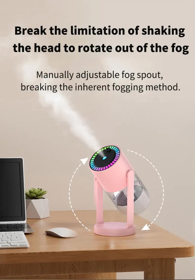 Pink Starry Sky Projection Humidifier ??USB Ultrasonic Car and Home Air Humidifier, Mist Diffuser for Hydration