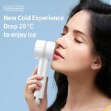 White Outdoor Handheld Cooling Fan – Mini Macaron Portable Desk Fan with Carabiner, Ideal for Home, Travel, and Hiking - Front View