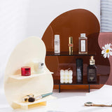 31*27*8cm White Acrylic Desktop Storage Organizer - Christmas Aromatherapy Display Shelf for Cosmetics, Candles, and Decorative Items - Front View