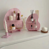 40*36*10cm White Acrylic Desktop Storage Organizer - Christmas Aromatherapy Display Shelf for Cosmetics, Candles, and Decorative Items - Top-Down View