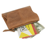 Black Genuine Leather Women’s Wallet – Multifunctional Coin & Card Holder, Fashionable Card Box in Top-Grade Cowhide - Side View