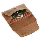 Olive Green Genuine Leather Women's Wallet - Multifunctional Coin & Card Holder, Fashionable Card Box in Top-Grade Cowhide - Top-Down View