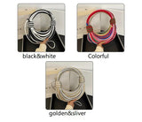 Black And White Fashionable Candy Color Handbag - Crossbody Women's Woven Bag with Unique Line Design - Side View