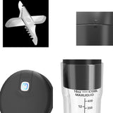 White Portable Juicer - Rechargeable Outdoor Travel Juice Cup with Six Blades, Multifunctional Smoothie Maker - Front View