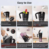 White Portable Juicer - Rechargeable Outdoor Travel Juice Cup with Six Blades, Multifunctional Smoothie Maker - 45-Degree Angle