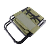 Green Portable 3-in-1 Folding Camping Chair with Storage Bag, Backrest, and Insulated Cooler for Outdoor Fishing, Hiking, and Picnics - Top-Down View