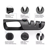 Adjustable Multi-Functional Knife Sharpener with Angle Control for Kitchen Tools, Scissors, and Blades - Side View