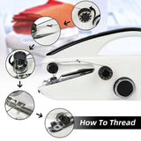 Handheld Mini Sewing Machine, Portable Multi-Functional Electric Sewing Machine with Dual-Speed Adjustment for Home Use - Side View