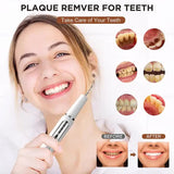 White Portable Ultrasonic Dental Cleaner, Home Use Plaque Remover, Sonic Tooth Stain & Tartar Cleaning Tool - Front View