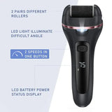 Black 3 Pcs Suit Electric Foot Callus Remover with LCD Display | Waterproof Pedicure Set | Dual-Speed Dead Skin Exfoliator for Smooth Feet - Rear View