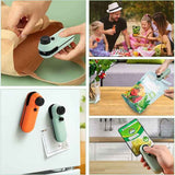 White Portable Mini Food Vacuum Sealer - Convenient Household Snack Bag Sealing Machine - Side View