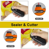 White Portable Mini Food Vacuum Sealer - Convenient Household Snack Bag Sealing Machine - Top-Down View