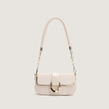 White Elegant Quilted Chain Shoulder Bag for Office Professionals | Simple and Fashionable Small Square Bag for Women