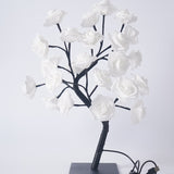 LED Rose Flower Tree Light with Detachable Base and USB Switch – Decorative Night Light for Home Décor - Front View