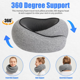 Dark Gray Velcro Tape Memory Foam U-Shaped Neck Pillow - Snail Travel Cushion for Airplane, Office Nap, and Travel - Adjustable with Magnetic Therapy