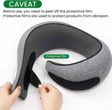 Light Gray Velcro Tape Memory Foam U-Shaped Neck Pillow - Snail Travel Cushion for Airplane, Office Nap, and Travel - Adjustable with Magnetic Therapy Cloth - 45-Degree Angle