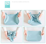 Light Blue 8-Piece Travel Organizer Set – Packing Bags for Clothes, Shoes, Underwear, and Toiletries with Drawstring and Zip Pouches - 45-Degree Angle