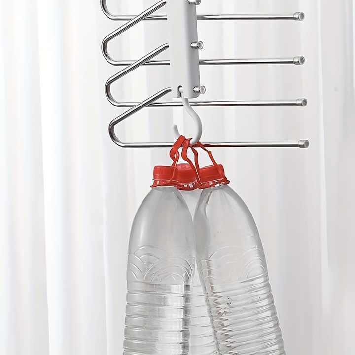 2 PCS Black Stainless Steel Foldable Pants Hanger ??Multi-Layer Non-Slip Closet Organizer for Clothes and Trousers