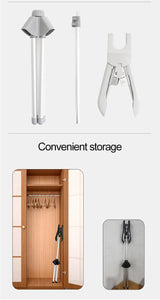 Black Adjustable Foldable Garment Steamer Stand – Independent Support for Home Use - Top-Down View