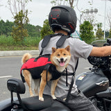 S Red Multifunctional Pet Backpack with Adjustable Straps, Outdoor Assist Walking Harness Carrier for Dogs And Cycling Dog Backpack - Front View