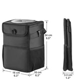 Car Trash Can, Waterproof Insulated Cooler Bag, Foldable Auto Organizer, Multi-Purpose - 45-Degree Angle