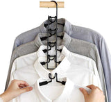 2 PCS Black Adult Multi-Layer Foam Hanger, Detachable Non-Slip Clothes Rack, Space-Saving Wardrobe Organizer - Front View