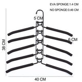 2 PCS Grey Adult Multi-Layer Foam Hanger, Detachable Non-Slip Clothes Rack, Space-Saving Wardrobe Organizer - 45-Degree Angle
