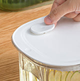 Transparent  4 Liter Refrigerator Cold Drink Dispenser, Juice & Fruit Infuser Water Pitcher, Spigot Beverage Container - Side View
