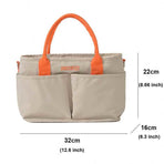 Khaki Multi-Function Diaper Bag with Insulated Lining, Large Capacity Mommy Bag, Shoulder & Crossbody Baby Bag