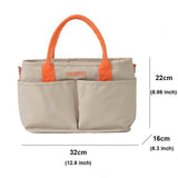 Khaki Multi-Function Diaper Bag with Insulated Lining, Large Capacity Mommy Bag, Shoulder & Crossbody Baby Bag - Front View