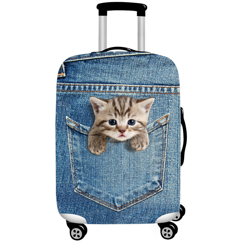 S 18-20 Inch Elastic Luggage Cover with Zipper, Travel Suitcase Protector, Scratch Resistant Luggage Cover