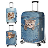 L 25-28 Inch Elastic Luggage Cover with Zipper, Travel Suitcase Protector, Scratch Resistant Luggage Cover - Front View