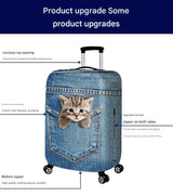 L 25-28 Inch Elastic Luggage Cover with Zipper, Travel Suitcase Protector, Scratch Resistant Luggage Cover - Side View