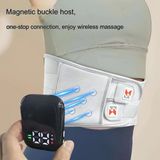 Grey And Orange Wireless Heated Waist Massager with Lumbar Support – Smart Back Pain Relief Device - 45-Degree Angle